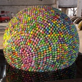 Sphere 4 on a black panel